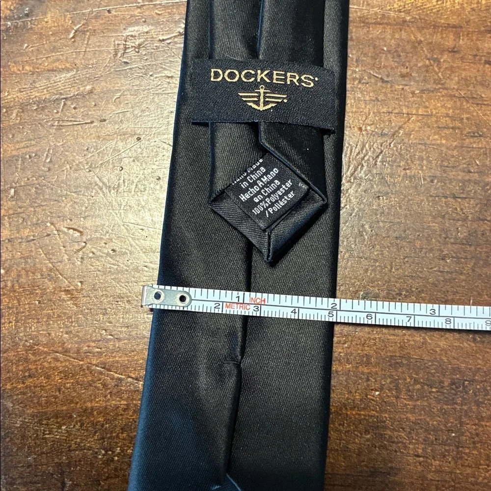 Boys black clip-on neck tie